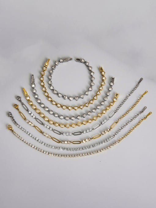 stainless steel cubic zirconia heart trend bracelet